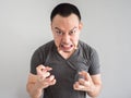 Angry face of asian man portrait. Royalty Free Stock Photo