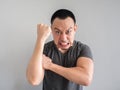 Angry face of asian man portrait. Royalty Free Stock Photo