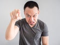 Angry face of asian man portrait. Royalty Free Stock Photo