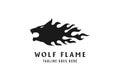 Angry Attack Wolf Head Fire Tribal Tattoo Logo Design Vector