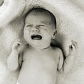 Angry baby. Royalty Free Stock Photo