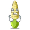 Angry baby corn cartoon in the fridge