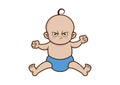 Angry baby boy icon vector