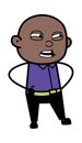 Angry Bald Black Man Talking Cartoon