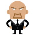 Angry bald man in full suit Royalty Free Stock Photo