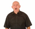 Angry bald man shouting Royalty Free Stock Photo