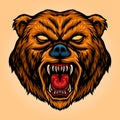 Angry Bear Cartoon Mascot Aggressive Royalty Free Stock Photo