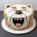 Angry Bear Face Cake: Realistic And Hyper-detailed Cannoli Cake Design