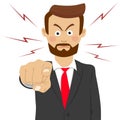 Angry bearded business man pointing his finger at you Royalty Free Stock Photo