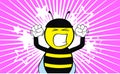 Angry Bee catoon expression background