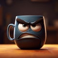 Angry Bird Coffee Mug: Vray Tracing, Emotional Portraiture, Pixar Style Royalty Free Stock Photo