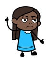 Angry Black Girl Cartoon with one hand raised