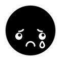 Angry black kawaii emoticon face