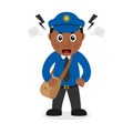 Angry Black Mailman Cartoon Character