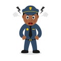 Angry Black Policeman Cartoon Character