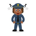 Angry Black Policewoman Character