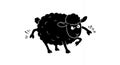 Angry Black Sheep Cartoon Illustration Royalty Free Stock Photo