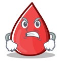 Angry Blood Drop Cartoon Mascot Character