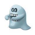 Angry blue ghost with teeths