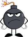 Angry Bomb Cartoon Character Royalty Free Stock Photo