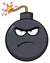 Angry Bomb Face Cartoon Mascot Character With Expressions