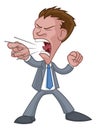 Angry Boss Business Man In Suit Cartoon Shouting Royalty Free Stock Photo