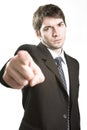 Angry boss or furious business man pointing Royalty Free Stock Photo