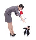 Angry boss with megaphone yelling to Staff Royalty Free Stock Photo