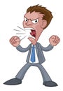 Angry Boss Office Worker In Suit Cartoon Shouting Royalty Free Stock Photo