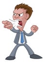 Angry Boss Office Worker In Suit Cartoon Shouting Royalty Free Stock Photo