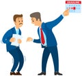 Angry boss shouting to employee. Conflict in office between chief and worker, stressed subordinate