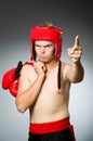 Angry boxer against Royalty Free Stock Photo