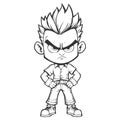 Angry Boy Expression. hand drawn character isolated