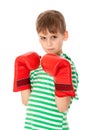 Angry boy pugilist Royalty Free Stock Photo