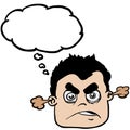 Angry boy with thought bubble Royalty Free Stock Photo