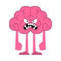 Angry brain. Bad thoughts. Evil brains. Vector illustration