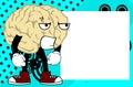 Angry brain cartoon pictureframe background Royalty Free Stock Photo