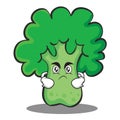 Angry broccoli chracter cartoon style