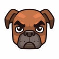 Angry Brown Dog Icon: Portraiture Style With Geometric Designs