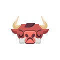 Angry bull emoji flat icon