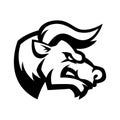 Angry bull head. Buffalo Mascot Head. Design element for logo, label Royalty Free Stock Photo