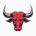 Angry bull head. Cartoon icon, logo. Vector illustration Royalty Free Stock Photo