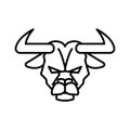 Angry bull head lineart mascot Royalty Free Stock Photo