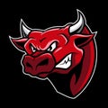 Angry Bull Head Mascot Illustration Vector Royalty Free Stock Photo