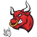Angry Bull head - red Royalty Free Stock Photo