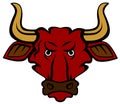 Angry bull mascot character