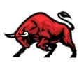 Angry bull mascot ready yo attack Royalty Free Stock Photo