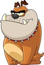 Angry Bulldog Cartoon Mascot Character With Spiked Collar