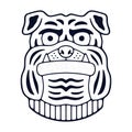 Angry bulldog head. Retro sport logo. Royalty Free Stock Photo