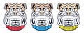 Angry bulldog head. Retro sport logo. Royalty Free Stock Photo